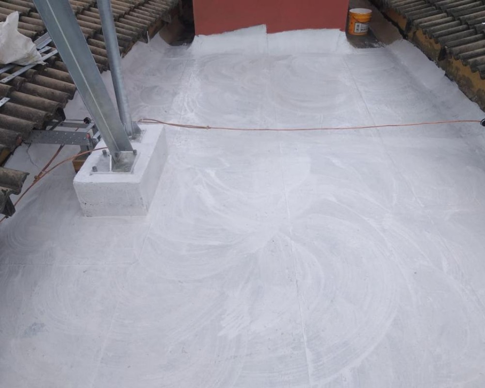 Imagem 4 da galeria Impermeabilização de Laje com Borracha  Liquida Branca Térmica.