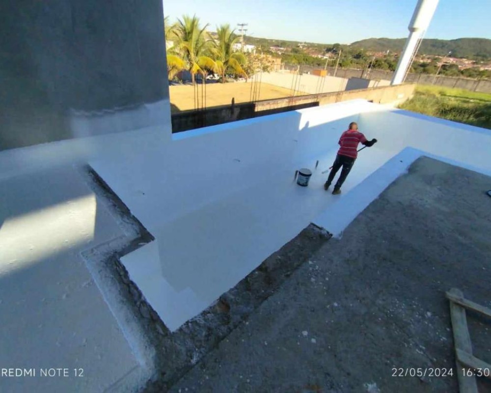 Imagem 3 da galeria Impermeabilização e isolamento térmico para lajes e telhados, com borracha liquida térmica e bidim.